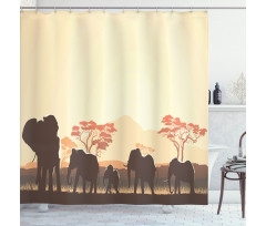 Safari Animal Elephant Shower Curtain