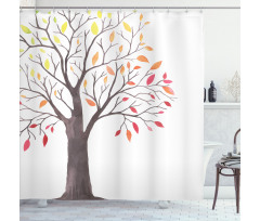 Forest Trees with Leaves Shower Curtain