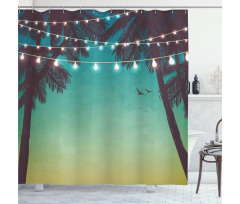 Night Time Sunset Palms Shower Curtain