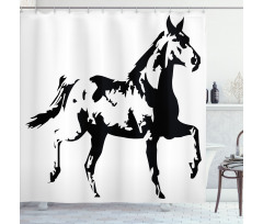 Running Horse Silhouette Shower Curtain