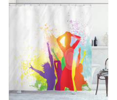 Splashing Dancing Girls Shower Curtain