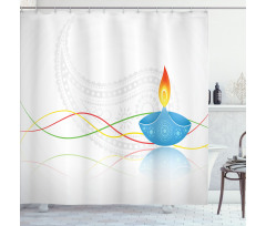 Modern Paisley Diwali Shower Curtain