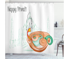 Sketchy Diwali Shower Curtain