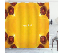 Wooden Candle Artwork Shower Curtain