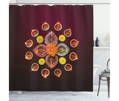 Flowers Burning Candles Shower Curtain
