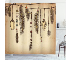 Bohemian Feathers Shower Curtain
