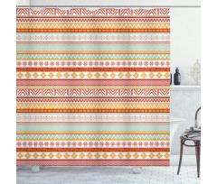 Striped with Art Shower Curtain