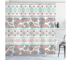 Floral Paisley and Aztec Shower Curtain