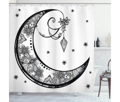 Floral Moon Shower Curtain