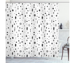 Aztec Geometric Design Shower Curtain
