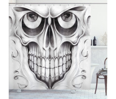 Skull Face Angry Shower Curtain