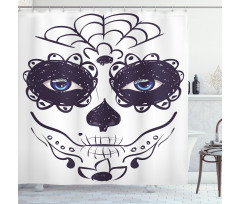 Mask Make up Girl Shower Curtain