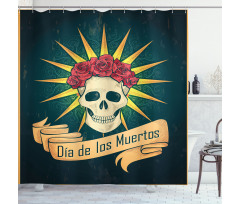 Day of Dead Grunge Shower Curtain