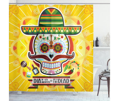 Mexican Sugar Skull Shower Curtain