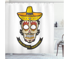 Skull with Sombrero Shower Curtain