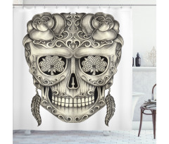 Floral Sugar Skull Shower Curtain