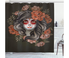 Calavera Woman Shower Curtain