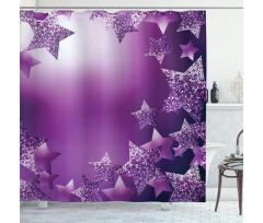 Xmas Stars Backdrop Shower Curtain