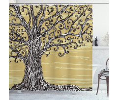 Nature Eco Sketchy Shower Curtain