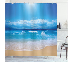 Cloudy Sky in Sea Summer Shower Curtain
