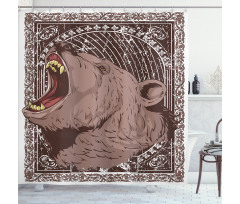 Growling Grizzly Bear Shower Curtain