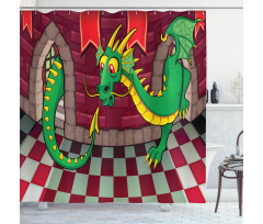 Castle with Dragon Shower Curtain