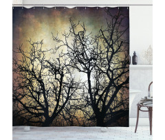 Grunge Branches Twilight Shower Curtain