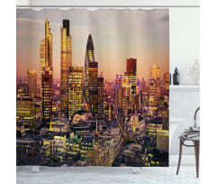 Global City Sunset Shower Curtain
