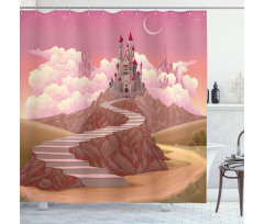 Hill Sunset Castle Shower Curtain
