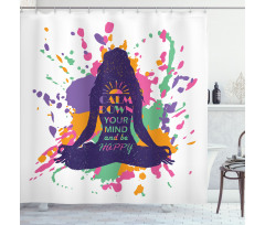 Happy Words Calm Shower Curtain