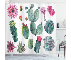 Botanic Herbal Cartoon Shower Curtain
