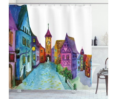 European House Scenery Shower Curtain