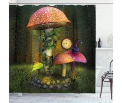 Giant Mushroom and Elve Shower Curtain
