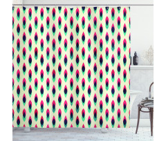 Geometric Curve Pattern Shower Curtain