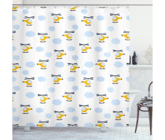 Aircraft in Clouds Shower Curtain