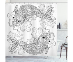 Koi Fish Pattern Shower Curtain