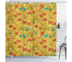 Crab Shell Sand Castle Shower Curtain