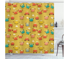 Star and Shells Pattern Shower Curtain