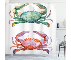 Sea Animals Theme Shower Curtain