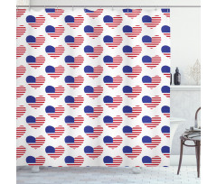 Heart Shaped Flags Shower Curtain