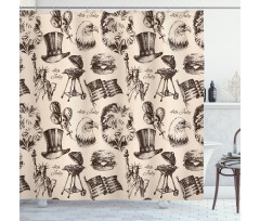 Vintage Americana Shower Curtain