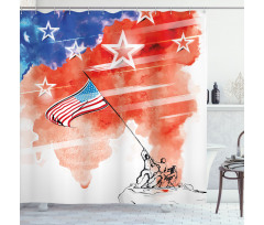 Watercolor Historic Shower Curtain