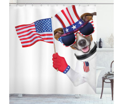 Patriotic Pet Dog Shower Curtain