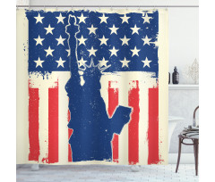 Grunge Flag Design Shower Curtain