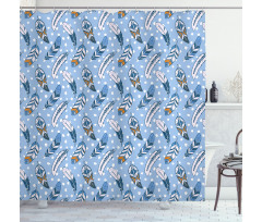 Romantic Leaves Ethnic Shower Curtain