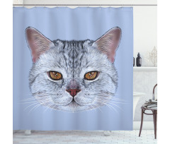 Scottish Hipster Kitty Pet Shower Curtain