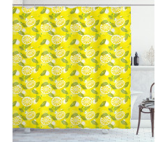 Fresh Lemons with Leaves Shower Curtain