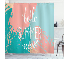 Hello Summer Lettering Shower Curtain