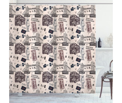 City UK Landmarks Shower Curtain