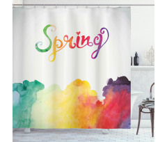 Spring Lettering Shower Curtain